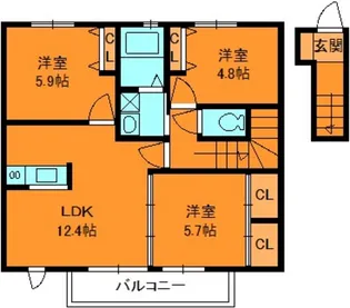 シャーメゾンソレイユ【2階】の間取り