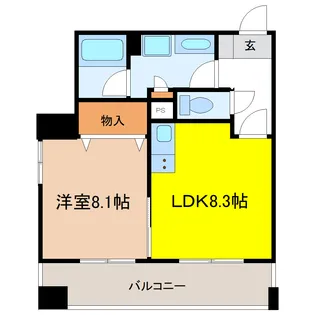 ライオンズマンション大和第五【9階】の間取り