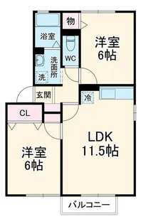 プリムヴェール弐番館【2階】の間取り