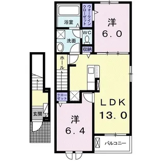 栗原志波姫館 弐番館【2階】の間取り