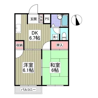 エルディムパークサイド【2階】の間取り