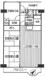 稲毛ファミールハイツ 1号棟【8階】の間取り