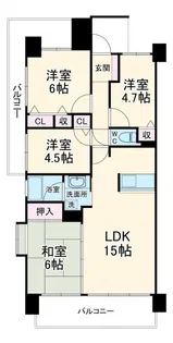 ライオンズシティ豊田【6階】の間取り