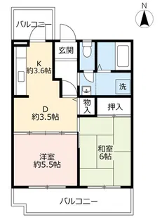 URアクティ学園西町【5階】の間取り