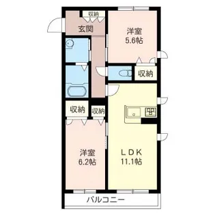 フリージアザマ【2階】の間取り