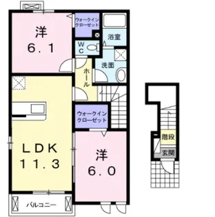 2LDKの間取り画像