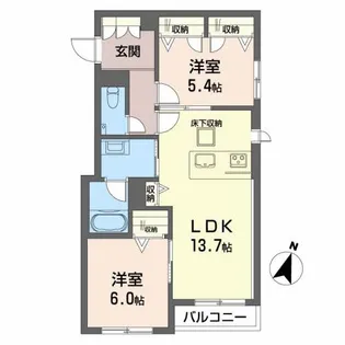 シャーメゾン高羽UL【2階】の間取り