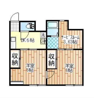 旭ハイツ【2階】の間取り