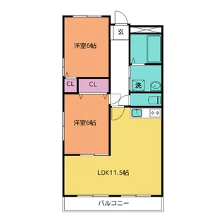 雀屋W棟【3階】の間取り