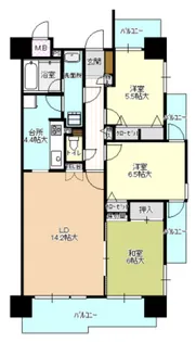 エトワール梅園【10階】の間取り