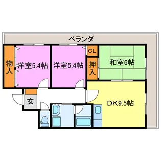 ジョイパレスチシロ【2階】の間取り