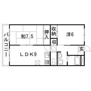2LDKの間取り画像