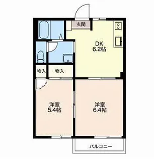 2DKの間取り画像