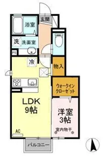 グランディ-ル桜木【1階】の間取り