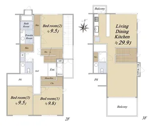 エクレール大磯A棟【2階】の間取り