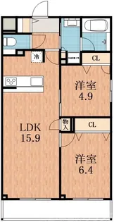 大阪府大阪市東住吉区湯里2【マンション】の間取り