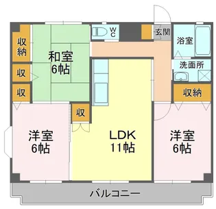 スクエアーガーデン【1階】の間取り