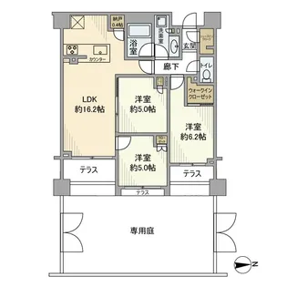 クレヴィア成城【1階】の間取り