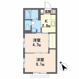コーポ仙州【1階】の間取り