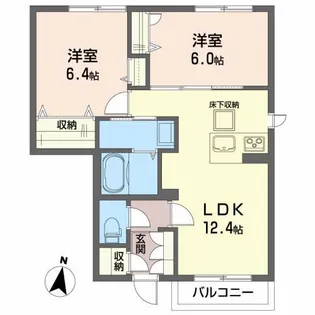 シャーメゾン リツオウ II【1階】の間取り