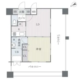 福岡県福岡市博多区中呉服町【マンション】の間取り