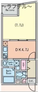 1DKの間取り画像