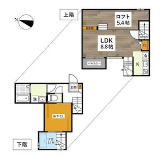 熊本県熊本市西区花園3【アパート】の間取り