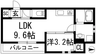 ウィステリア門戸【3階】の間取り