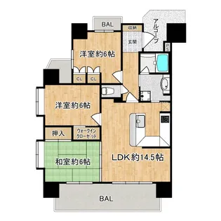 ライオンズグローベル川越ステーションプラザ【4階】の間取り