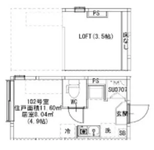 SUNNY HILLS 新小岩【1階】の間取り