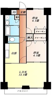 サニープラザ平塚【4階】の間取り