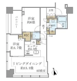 白金ザ・スカイ West【11階】の間取り