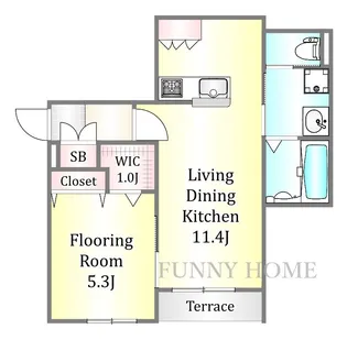 1LDKの間取り画像