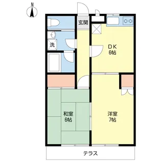 コーポグリーンヒル【1階】の間取り