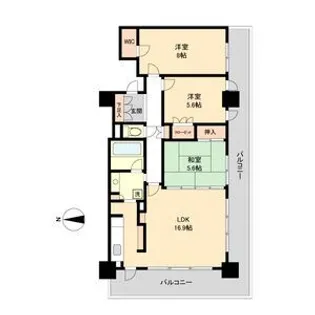 宮城県仙台市若林区五橋3【マンション】の間取り