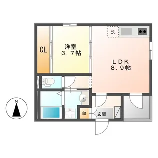 HS津金【3階】の間取り