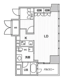 アステリオ北堀江 ザ・メトロタワー【14階】の間取り