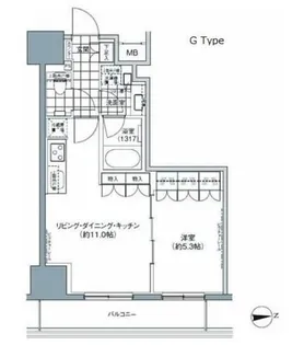 パークハビオ上野3丁目【11階】の間取り