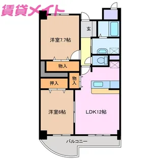 シャルマン ヴェガ【2階】の間取り