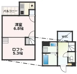 熊本県熊本市中央区本荘6【アパート】の間取り