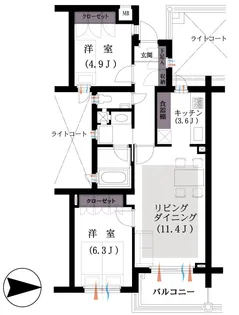 テラス松原【3階】の間取り