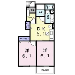 プール・トゥジュールC【1階】の間取り