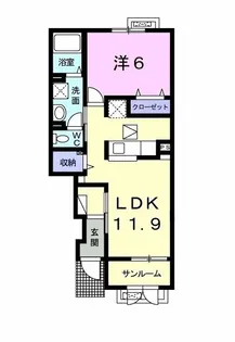 ジュネス アンシャンテ【1階】の間取り
