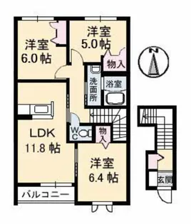 レジデンス原尾島 D棟【2階】の間取り