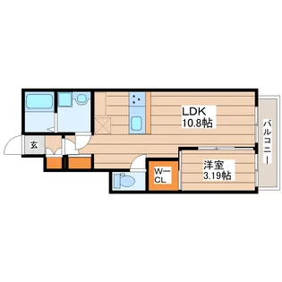 クラージュ長町【1階】の間取り
