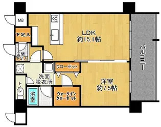 エグゼ博多コンドミニアム【3階】の間取り