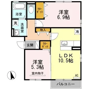 フロレスタ I【3階】の間取り
