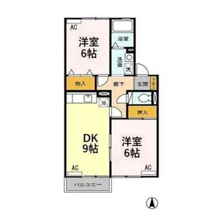 ラ・ベルフォンテーヌ【2階】の間取り