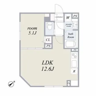 エルファーロ赤坂【1階】の間取り