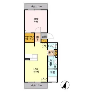 ジュヴァンセル【3階】の間取り